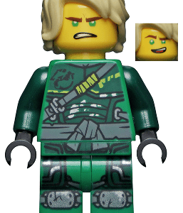 LEGO Ninjago Lloyd Minifigure in action pose.