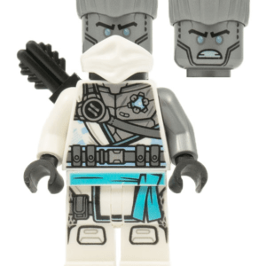 LEGO Ninjago Zane Minifigure in dynamic pose.