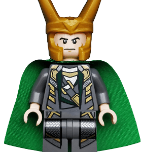 LEGO Marvel Superheroes Loki Minifigure in detail.