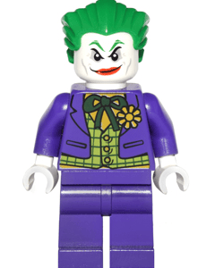 LEGO DC Superheroes The Joker Minifigure displayed.