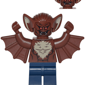 "LEGO DC Superheroes Man-Bat Minifigure displayed"