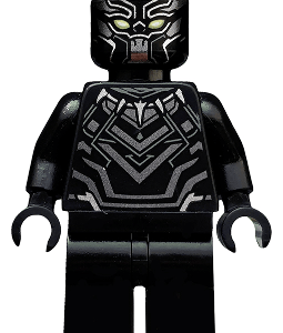 LEGO Marvel Superheroes Black Panther Minifigure displayed