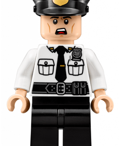 LEGO DC Superheroes Security Guard Minifigure in uniform.