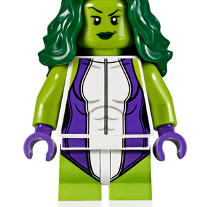 LEGO Marvel Superheroes She-Hulk Minifigure displayed.